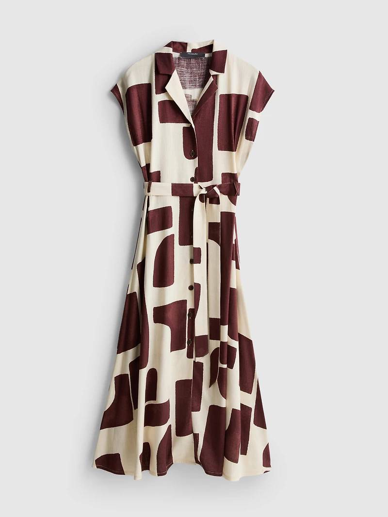 Short Sleeve Midi Shirt Dress