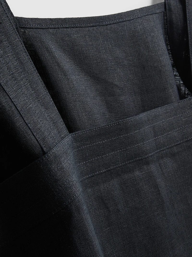 The Edit A-Line Wide-Strap Linen Top