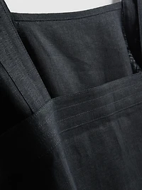 The Edit A-Line Wide-Strap Linen Top