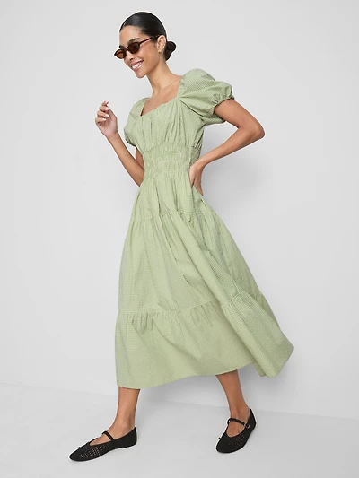 Stacey Solomon Tiered Gingham Midi Dress