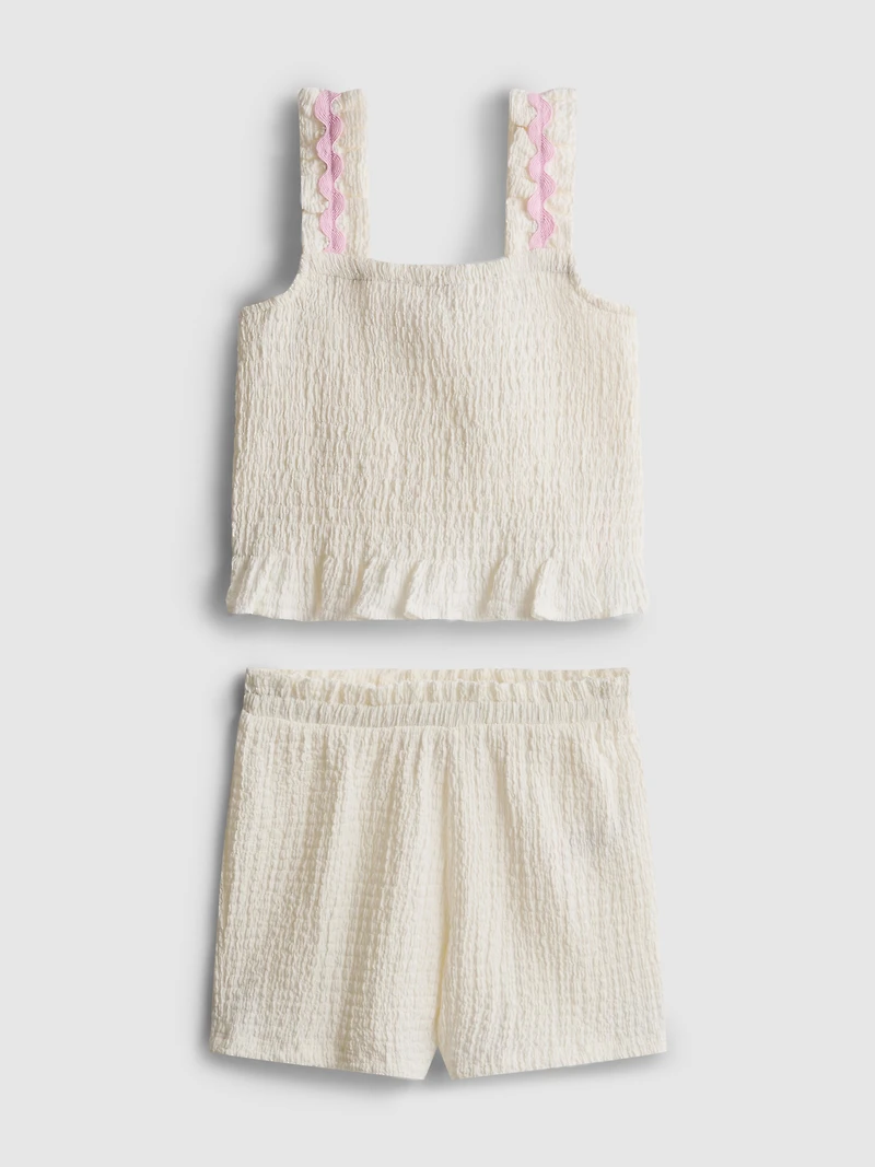 1.5-8yrs | Crinkle Textured Top and Shorts Set