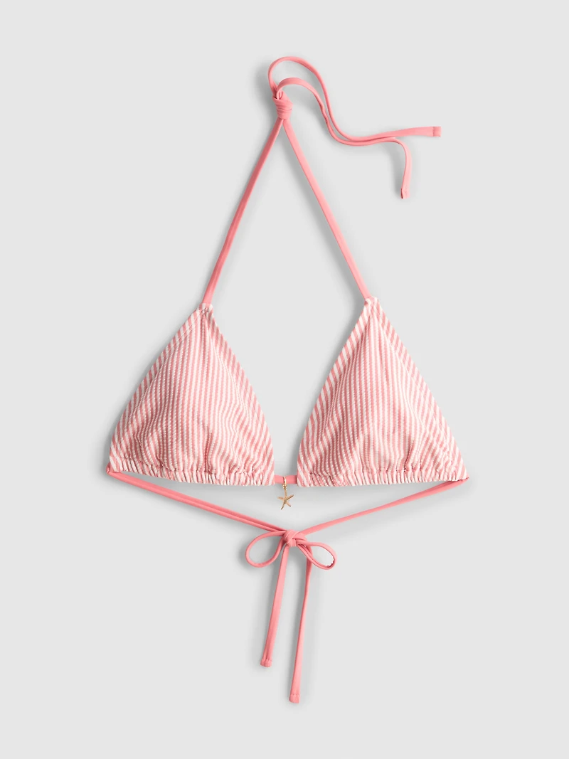 Striped Starfish Triangle Bikini Top