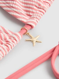 Striped Starfish Triangle Bikini Top
