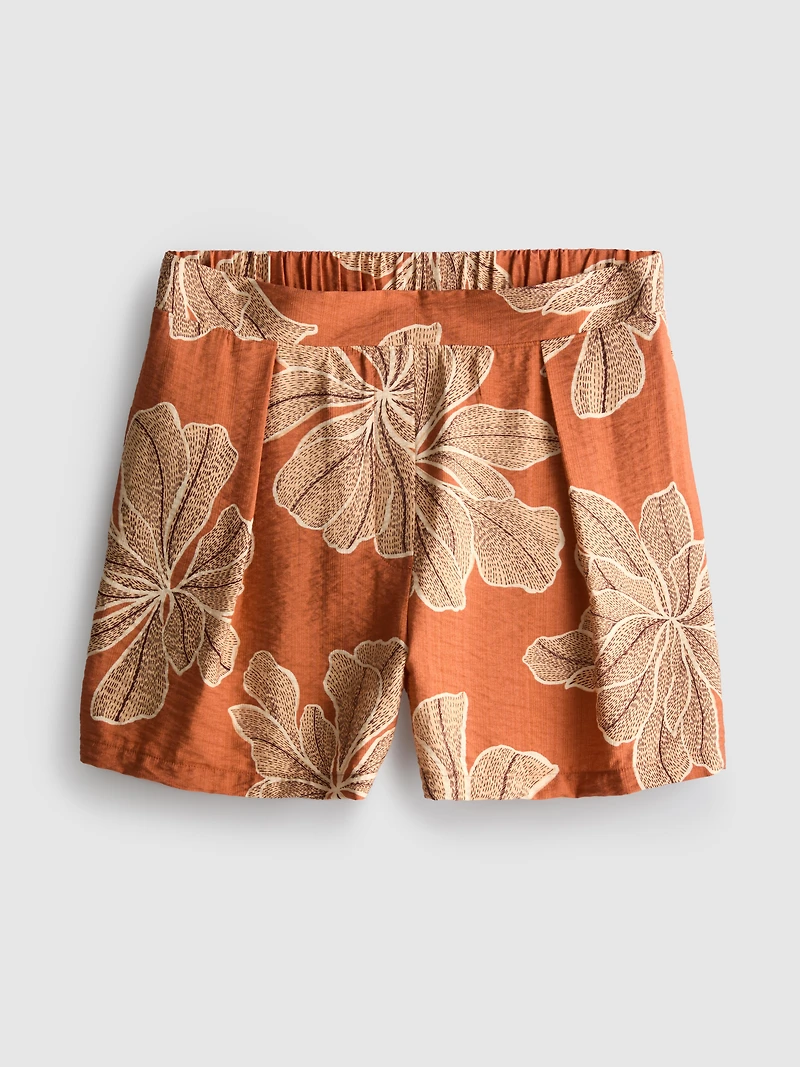 High-Waisted Printed Shorts