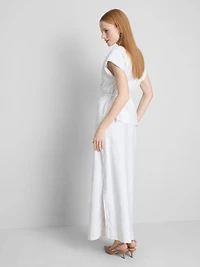 The Edit Linen V-Neck Wrap Top