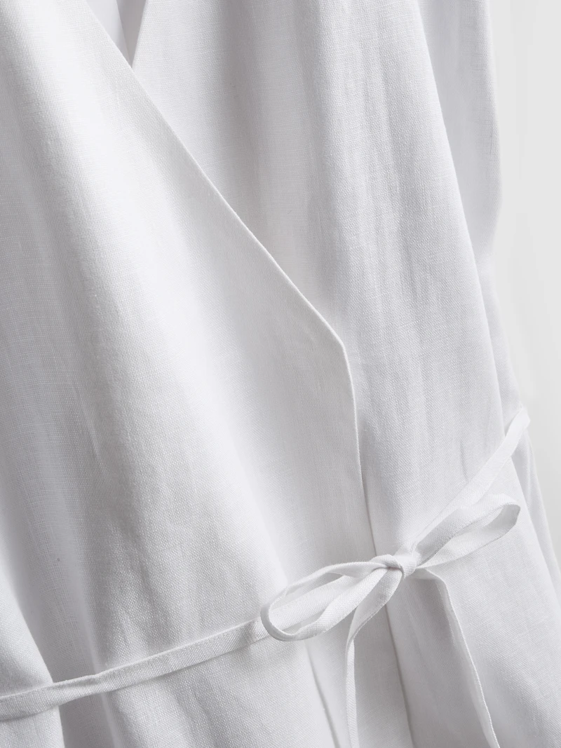 The Edit Linen V-Neck Wrap Top