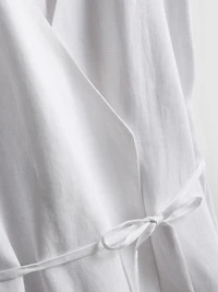 The Edit Linen V-Neck Wrap Top