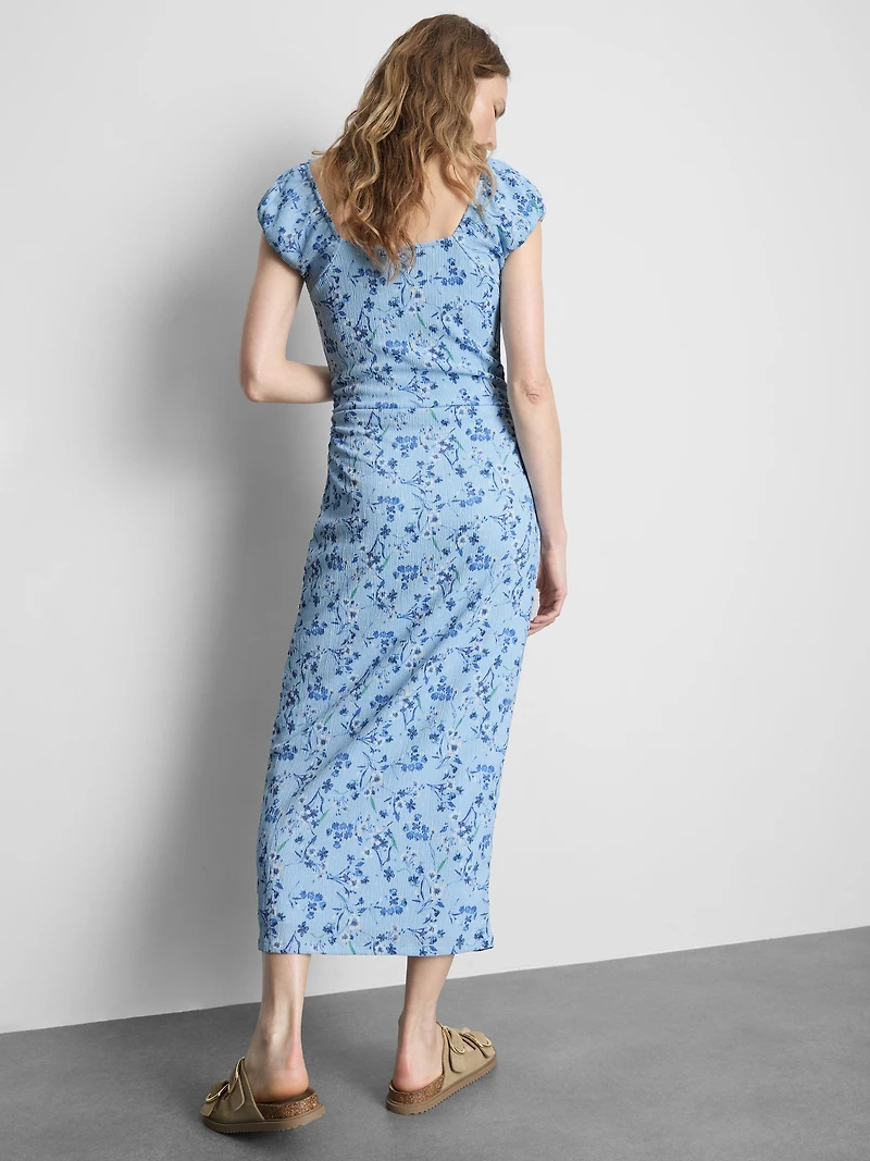 Sweetheart Crinkle Midi Dress