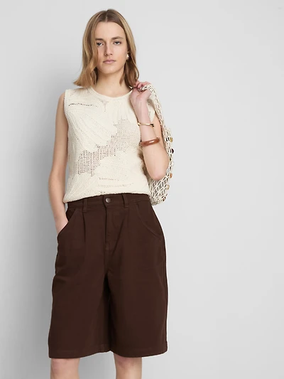 The Edit Cotton Bermuda Shorts