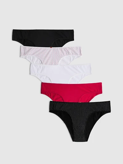 5pk Cotton-Rich Printed Brazilian Briefs
