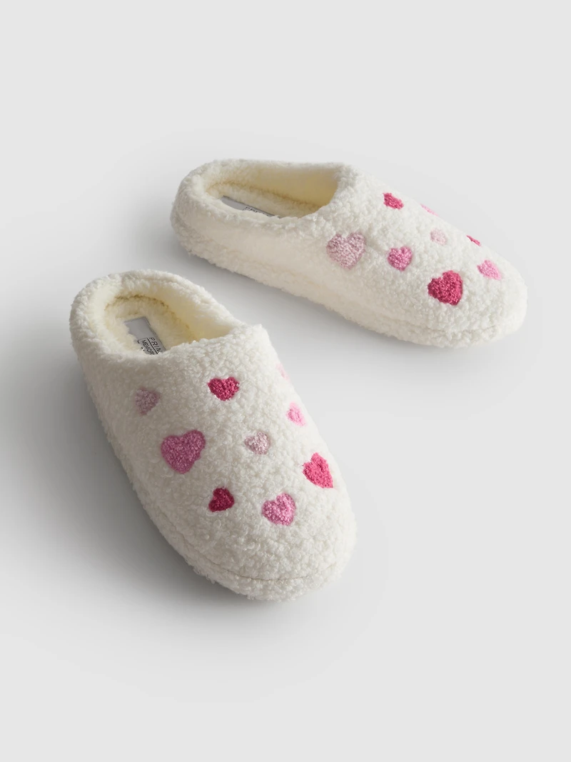 Fleece Heart Slippers