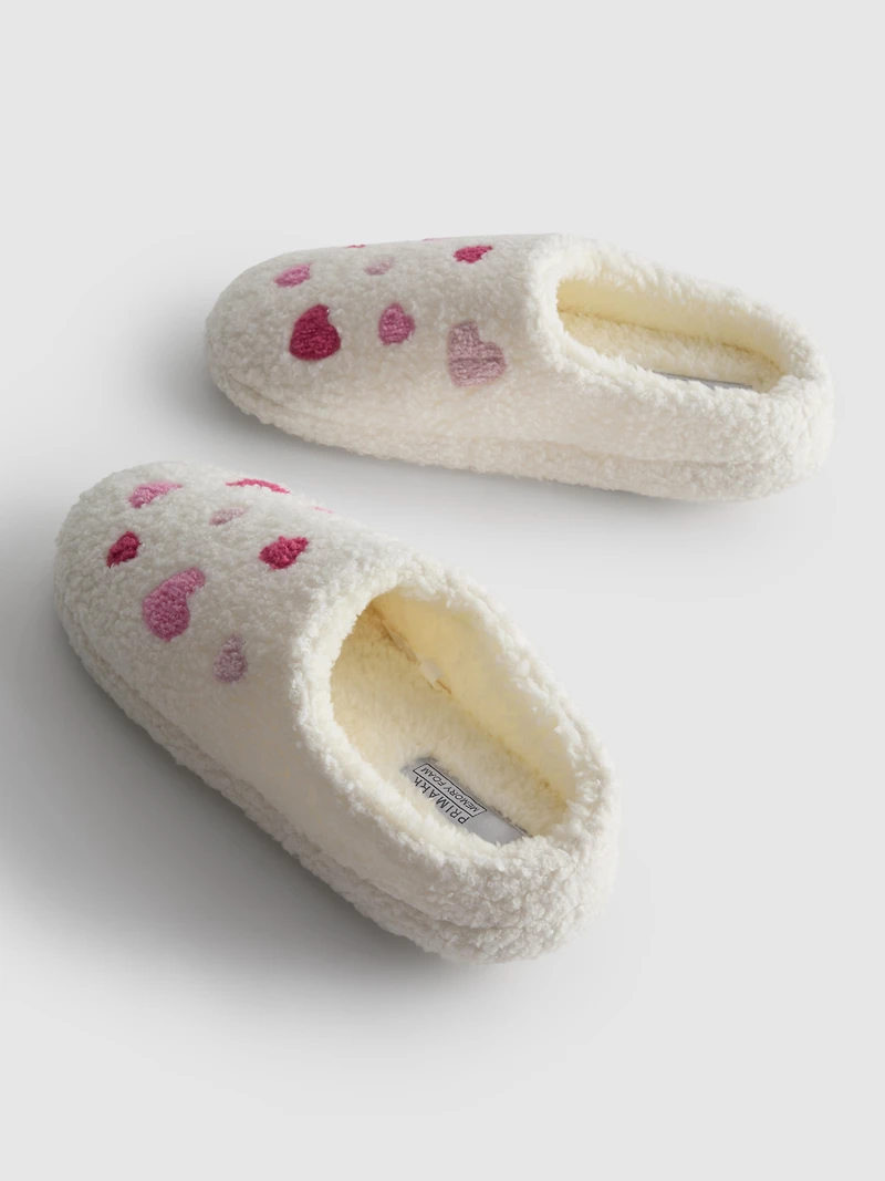 Fleece Heart Slippers