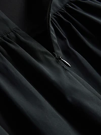 Cotton Drop-Waist Poplin Midi Skirt