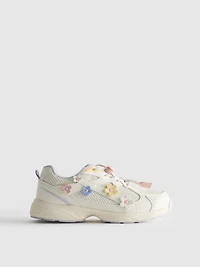 Floral-Detail Chunky Sneakers