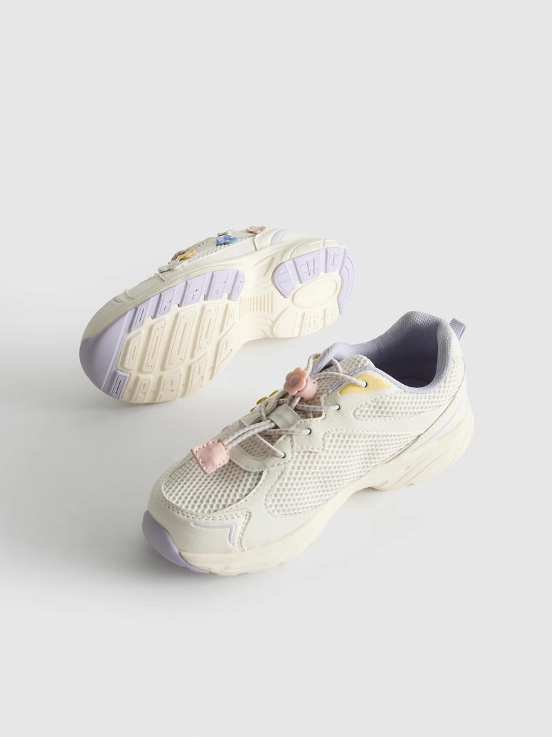Floral-Detail Chunky Sneakers