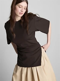 The Edit Ruched Asymmetrical Tee