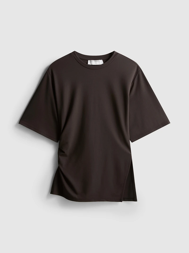 The Edit Ruched Asymmetrical Tee