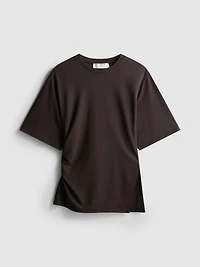 The Edit Ruched Asymmetrical Tee