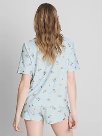 Breakfast Print Shorty Boyfriend Pajamas