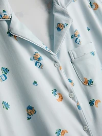 Breakfast Print Shorty Boyfriend Pajamas