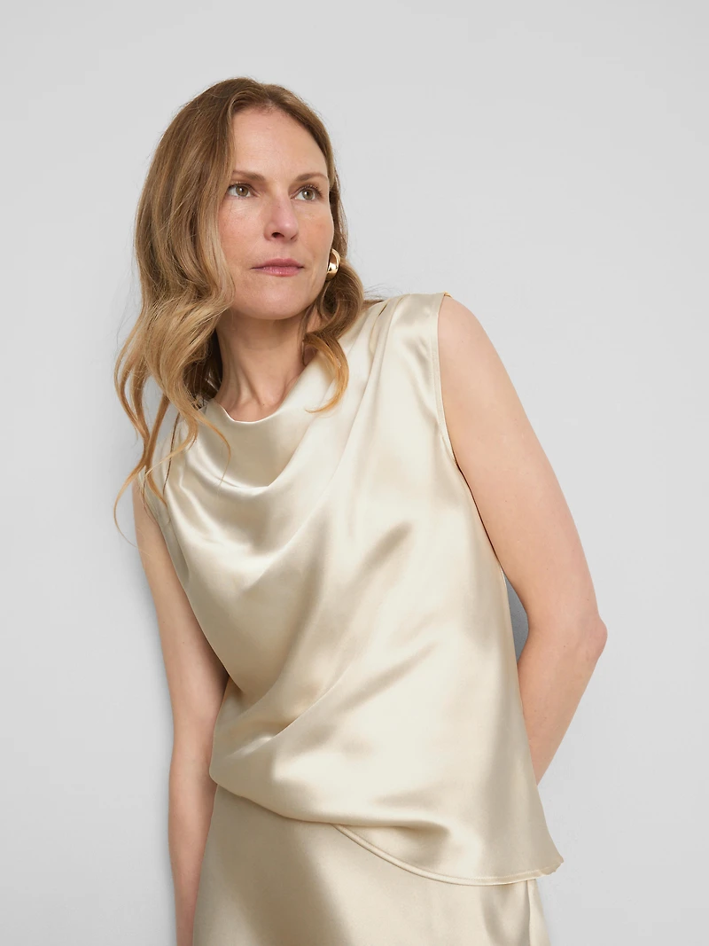Satin Cowl Neck Blouse