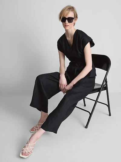 The Edit Wide-Leg Linen Pants