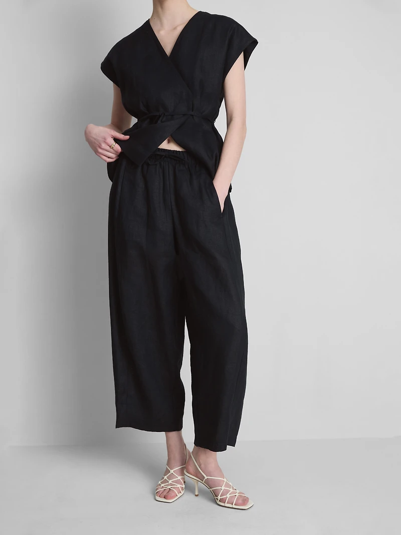 The Edit Wide-Leg Linen Pants