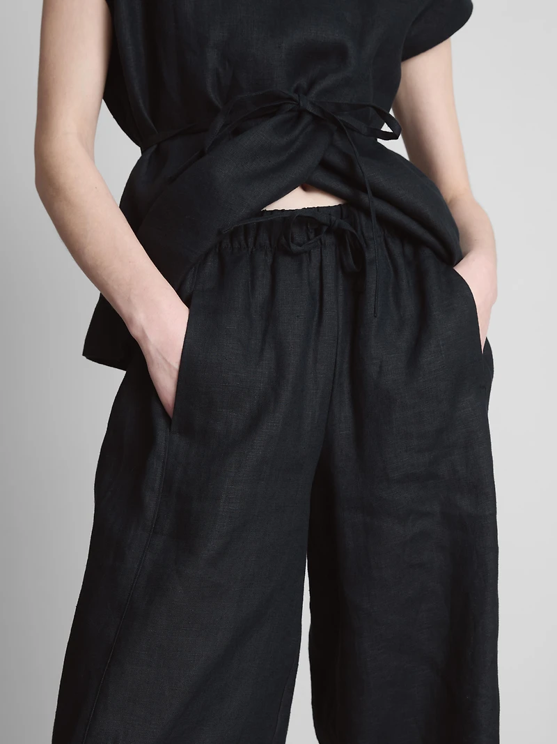 The Edit Wide-Leg Linen Pants
