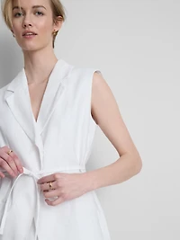 The Edit Linen Tie-Detail Vest