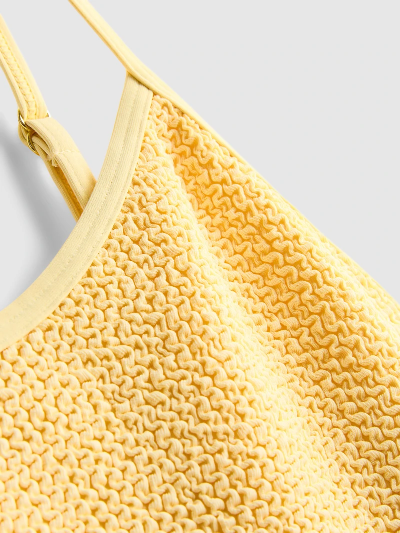 Strappy Crinkle Swimsuit