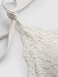 Lace Trim Triangle Bikini Top