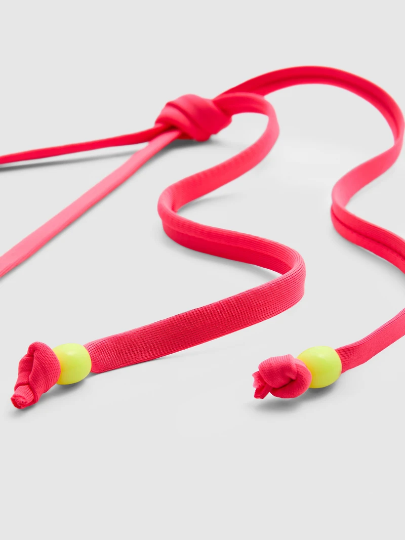 Neon Flower Triangle Bikini Top