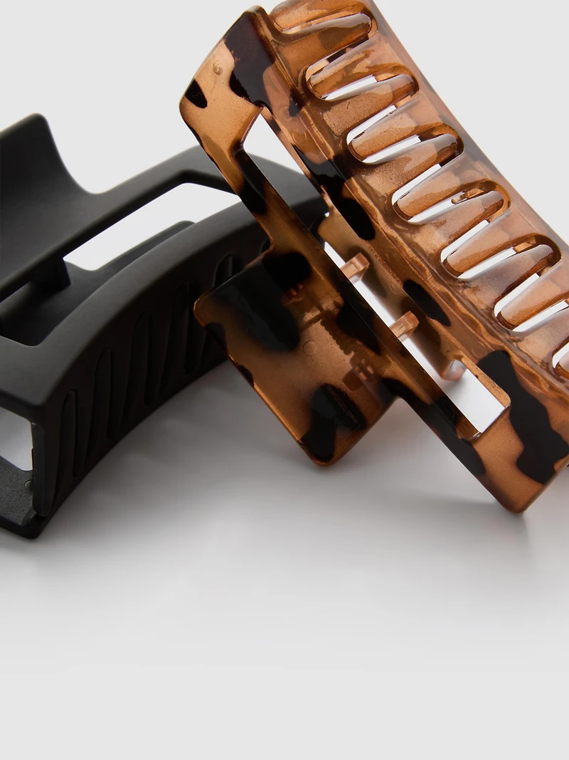 2pk Rectangle Claw Clips