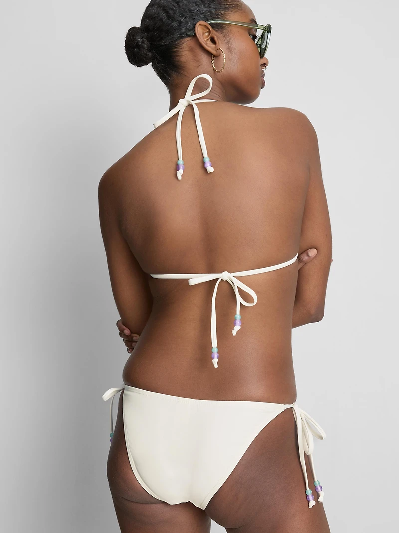 Shell Embroidered Triangle Bikini Top