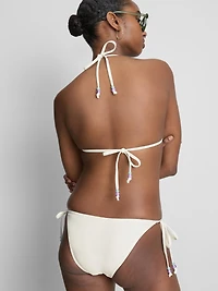 Shell Embroidered Triangle Bikini Top