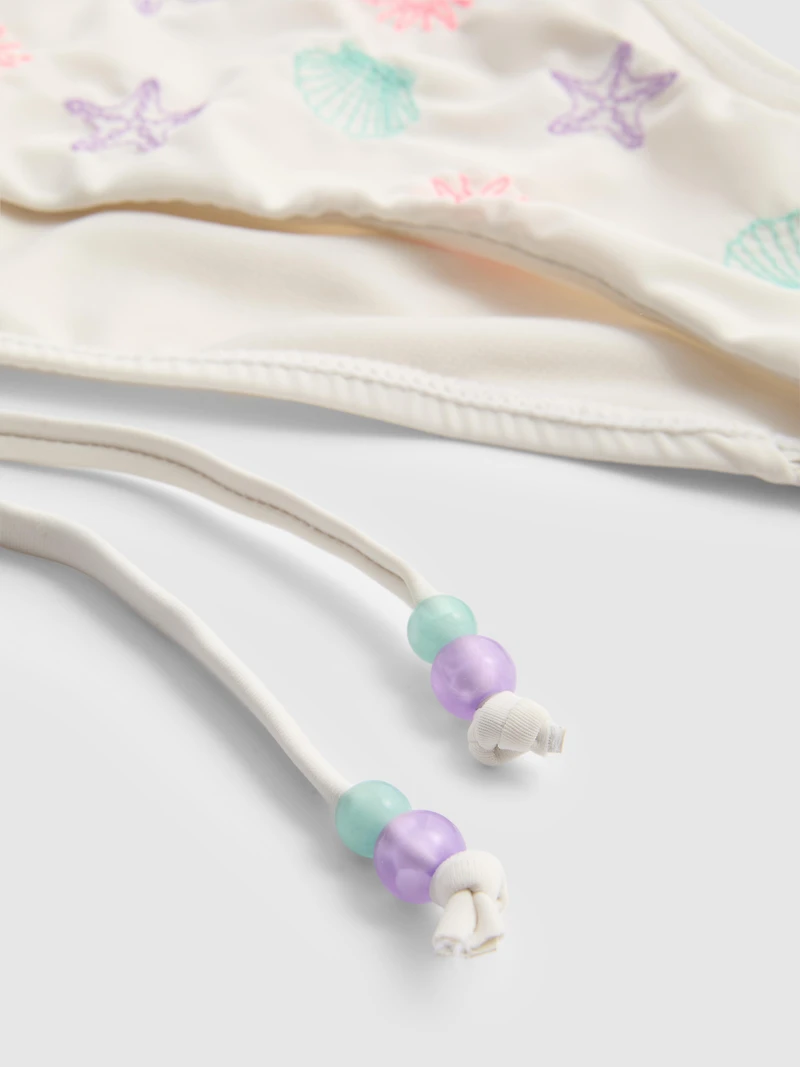 Shell Embroidered Side-Tie Bikini Bottoms