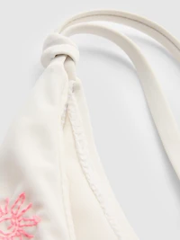 Shell Embroidered Side-Tie Bikini Bottoms