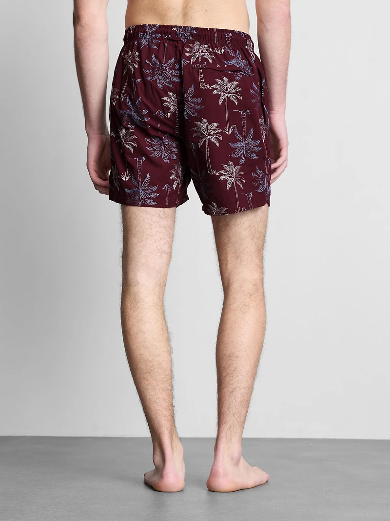 Embroidered Palm Tree Swimming Shorts