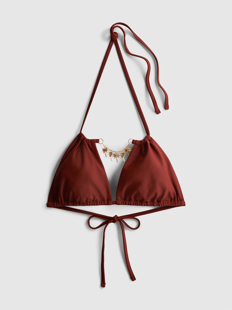 Chain Detail Triangle Bikini Top