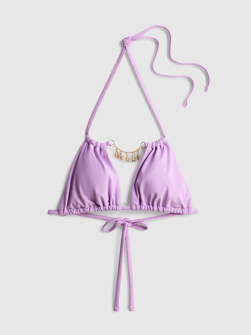 Chain Detail Triangle Bikini Top