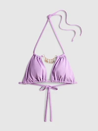 Chain Detail Triangle Bikini Top