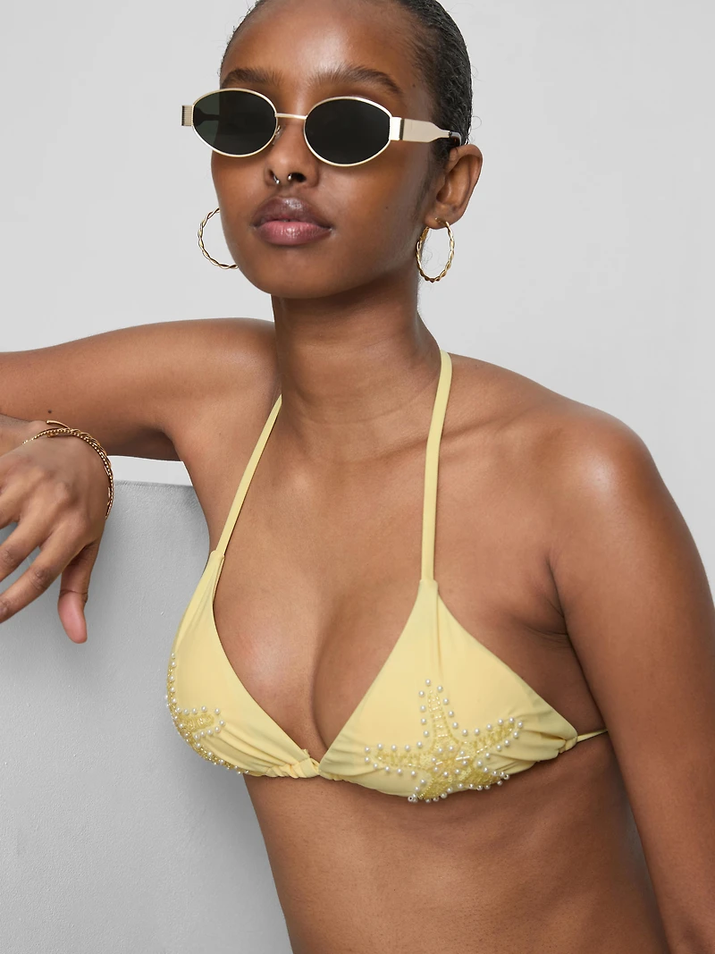 Pearl Starfish Triangle Bikini Top