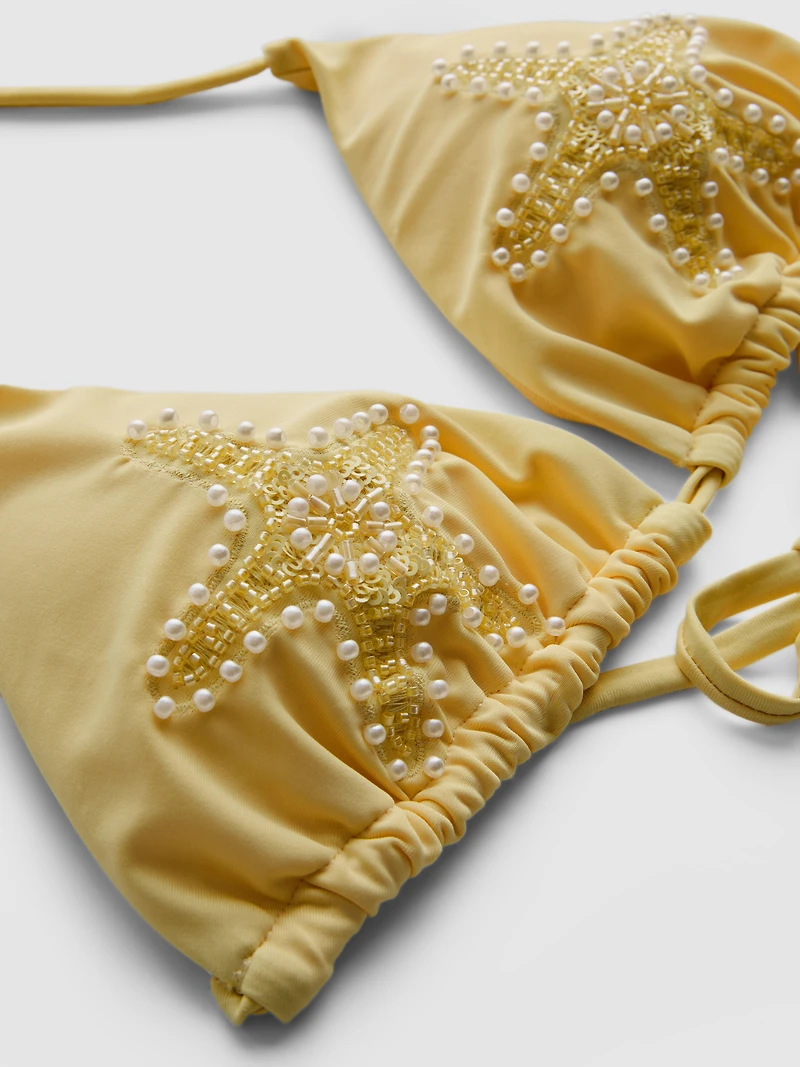 Pearl Starfish Triangle Bikini Top