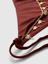 Chain Detail Tie Side Bikini Bottoms