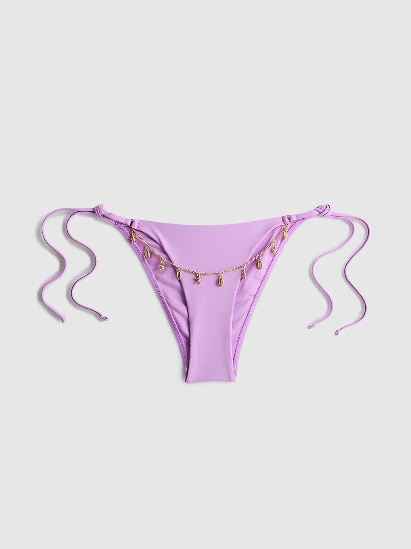 Chain Detail Tie Side Bikini Bottoms