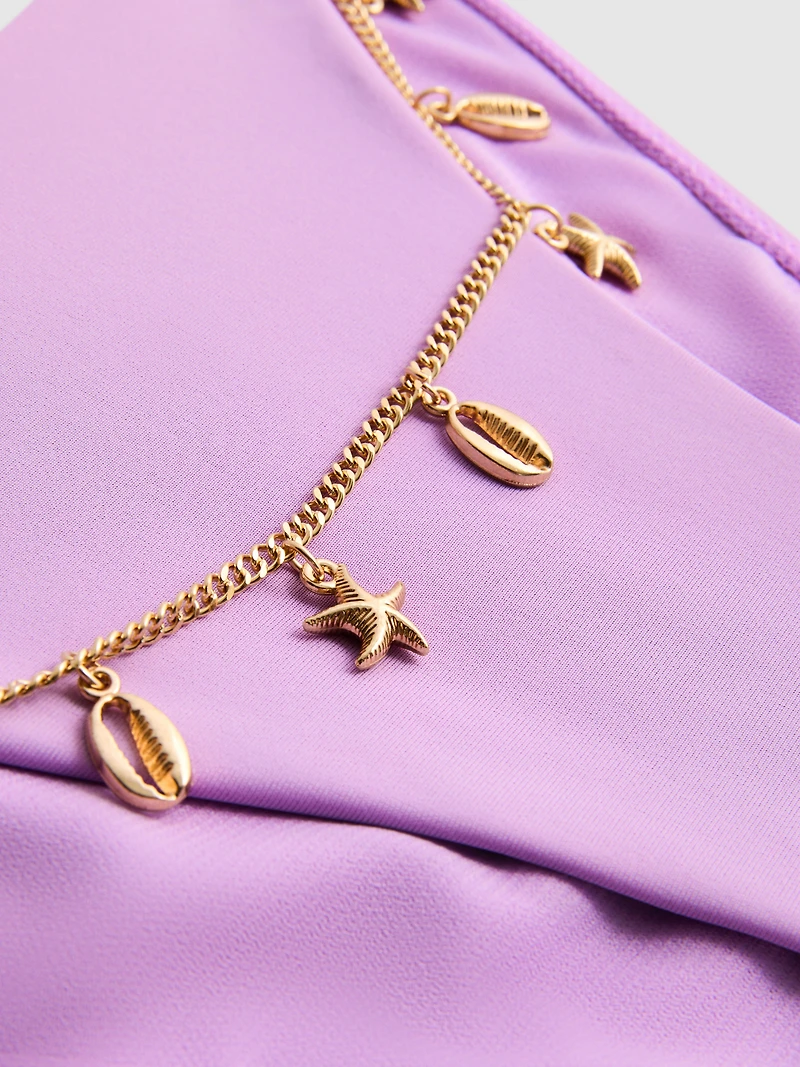 Chain Detail Tie Side Bikini Bottoms