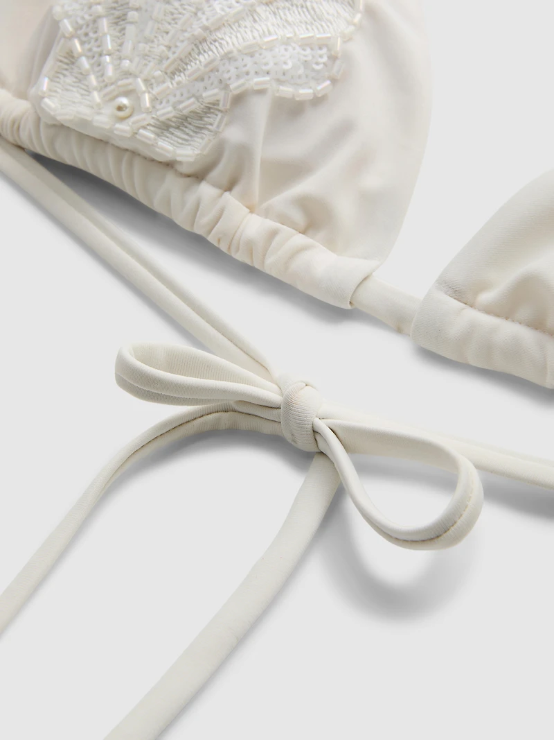 Shell Pearl Triangle Bikini Top