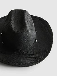 Trimmed Straw Cowboy Hat