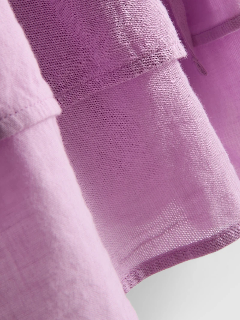Cotton Tiered Ruffle Mini Skirt