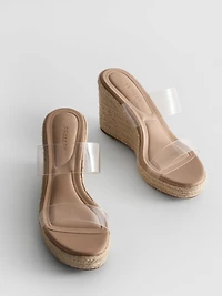 Perspex Wedge Heeled Sandals